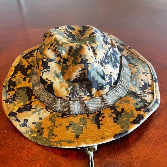 USMC Men Hat Medium Green Digital Camo Cover Field Marpat Woodland Boonie - Picture 2 of 4
